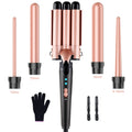 5-in-1 LED Display Curling Wand with Interchangeable Heads