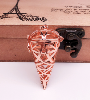 Glass Sphere Locket Necklace with Openable Pendant