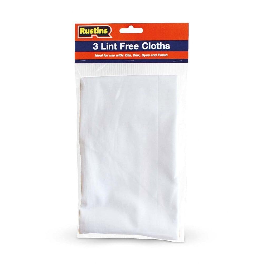 Rustins Lint-Free Cloths Pack of 3 - Premium Quality Absorbent Cloths for Effortless Furniture Oil Application