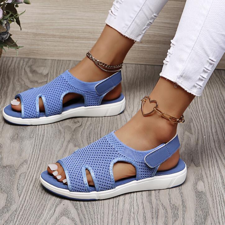 Fashionable Women's Fly Woven Breathable Flat Sandals