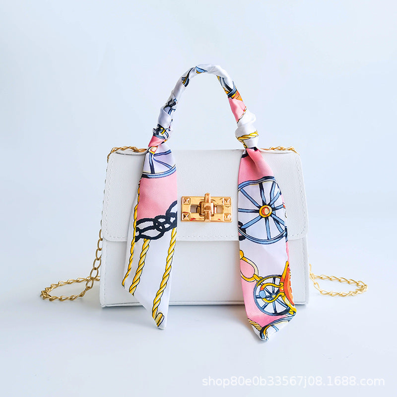 Silk Scarf Handheld Small Square Bag for Women