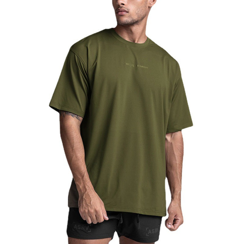 Summer Men's T-Shirt - Loose Fit, Breathable, Solid Color