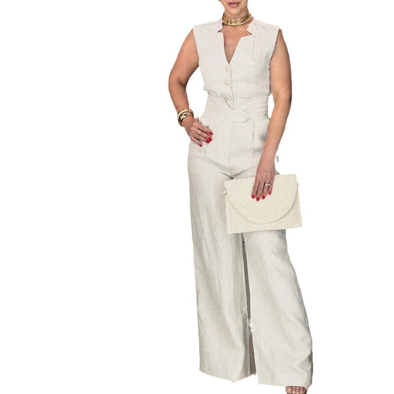 2023 Summer Women's Two-Piece Set with Symmetrical Lines