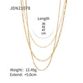 Vintage 18K Gold Plated Stainless Steel Layered Necklace