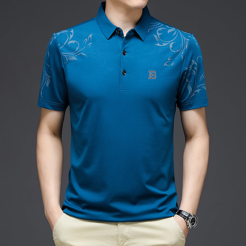 Men's Summer Floral Short Sleeve Polo Shirt