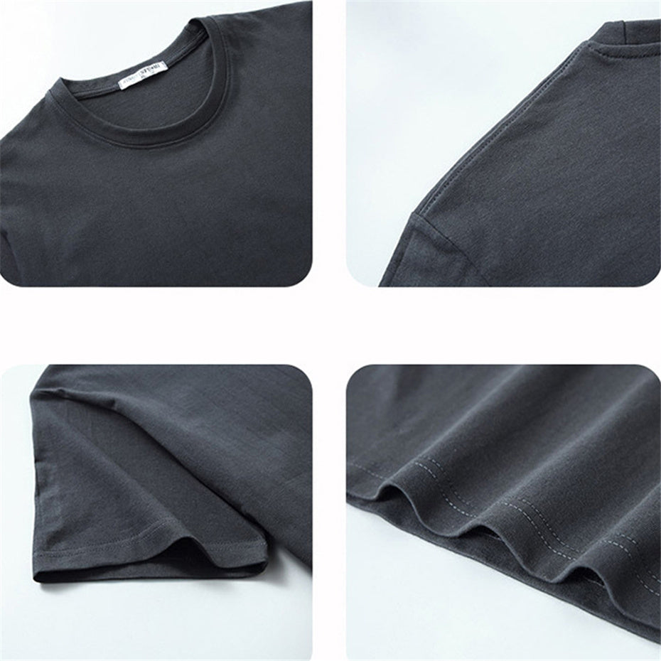 Spring Men's Round Neck Loose Plus Size T-shirt