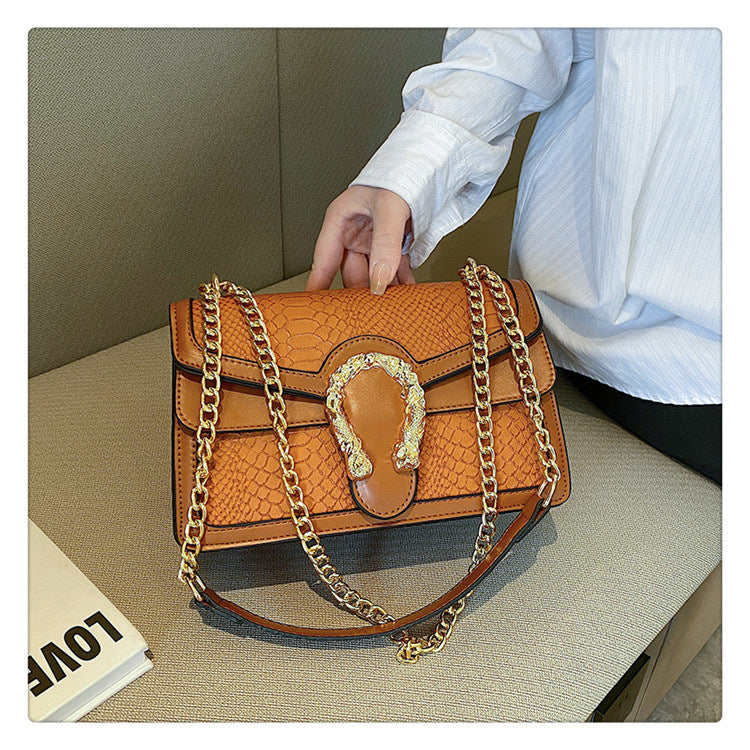 2023 Fashionable Stone Pattern Vintage Chain Shoulder Bag