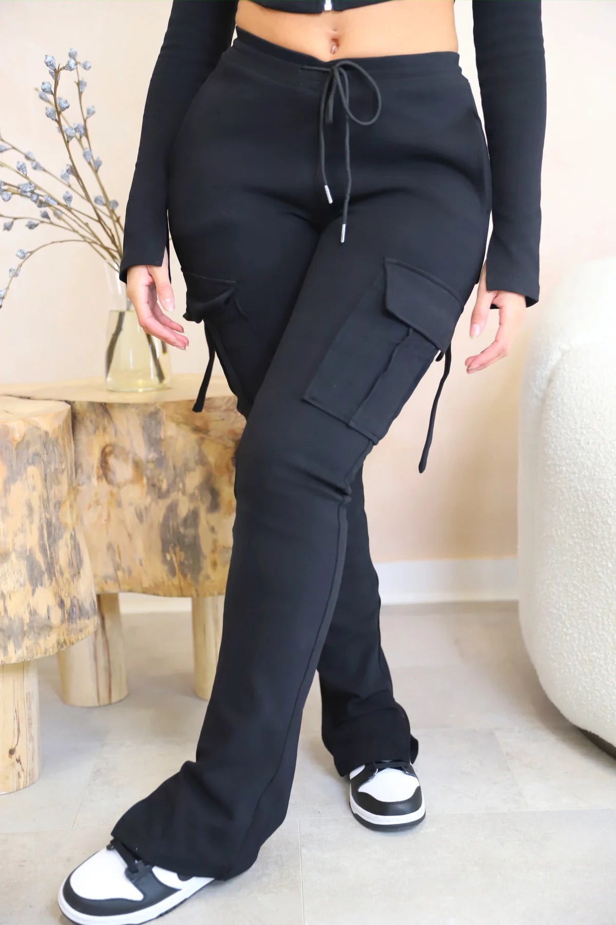 A5342 Women's Fashion Trendy Cargo Pants with Pockets