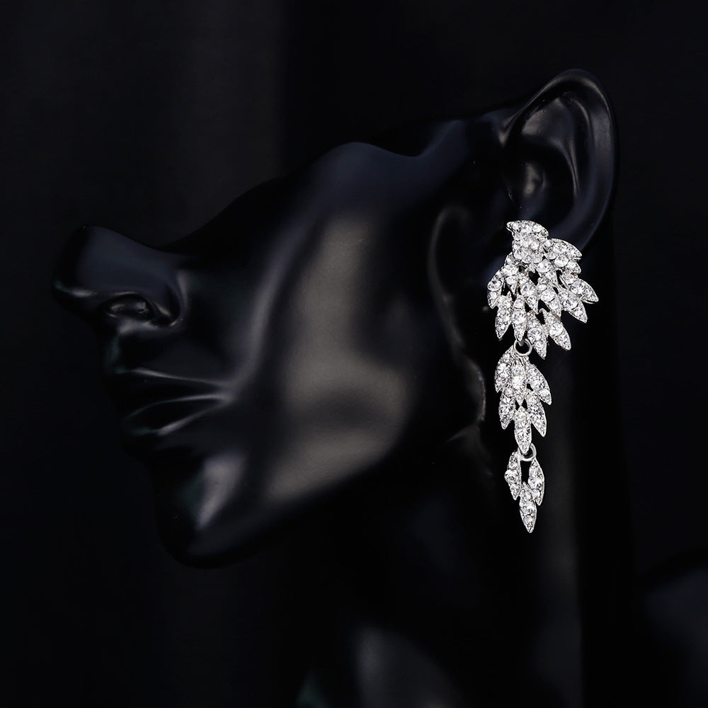Fashionable Long Tassel Earrings with Rhinestones