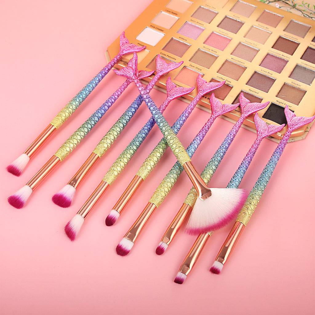 Mermaid Makeup Brush Set - 7 or 10 Pieces
