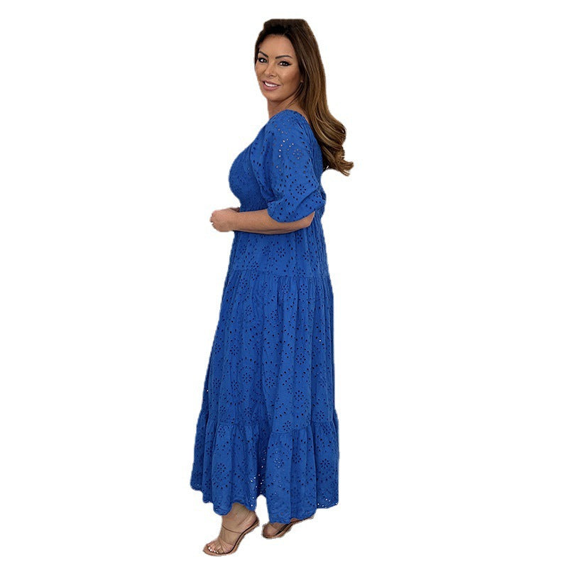 2023 Women's Comfortable High-Waist Embroidered U-Neck Top