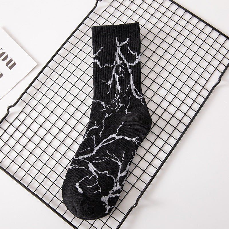 Korean Harajuku Hip-Hop Style Lightning Skateboard Socks