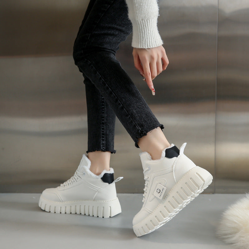 Korean Style Winter High-Top Warm Sneakers for Women