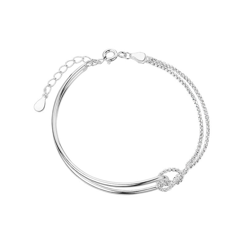 Minimalist Geometric Chain Bracelet with Twisted Design