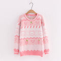 YH16413 Women's Cute Cartoon Bear Knit Sweater