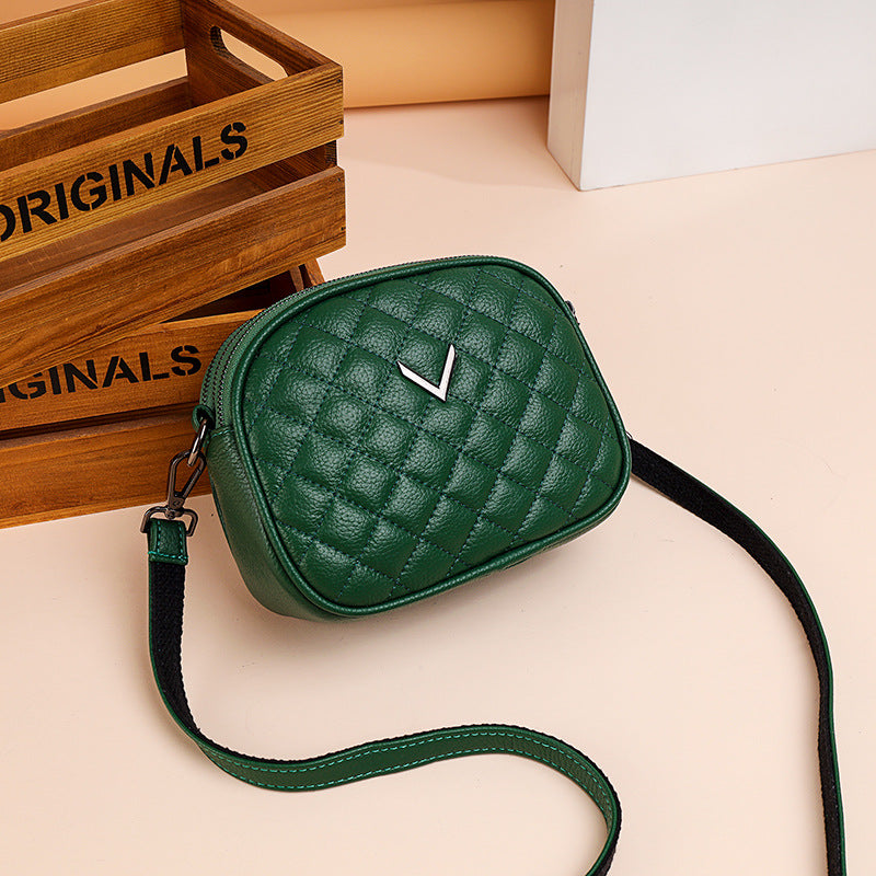 2023 Fashionable Genuine Leather Round Shoulder Bag