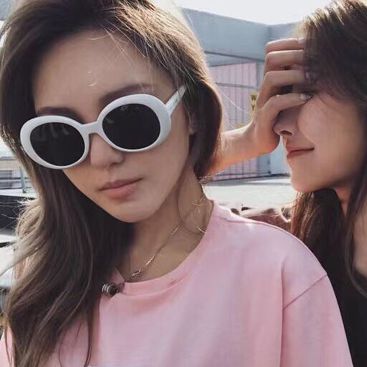 Striped Zebra Oval Sunglasses - Trendy Hip-Hop Style