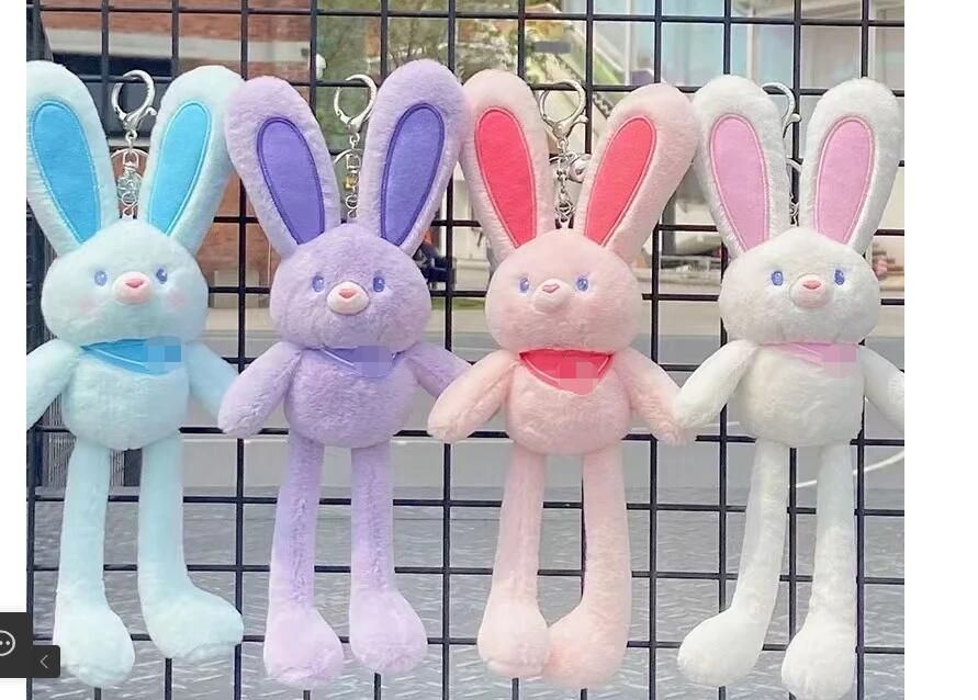 "Trendy Plush Rabbit Keychain Toy with Long Ears"