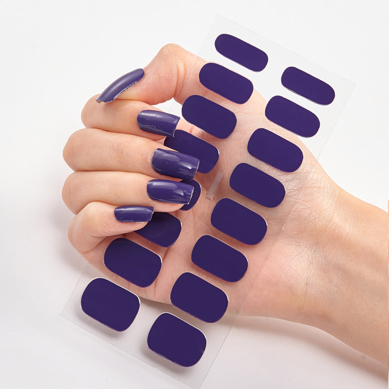 16-Color Solid Nail Stickers for Elegant Designs