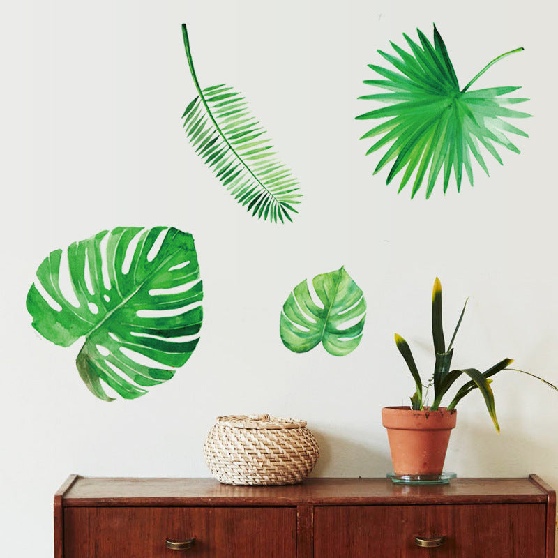 Modern Removable Leaf Wall Decals for Living Room