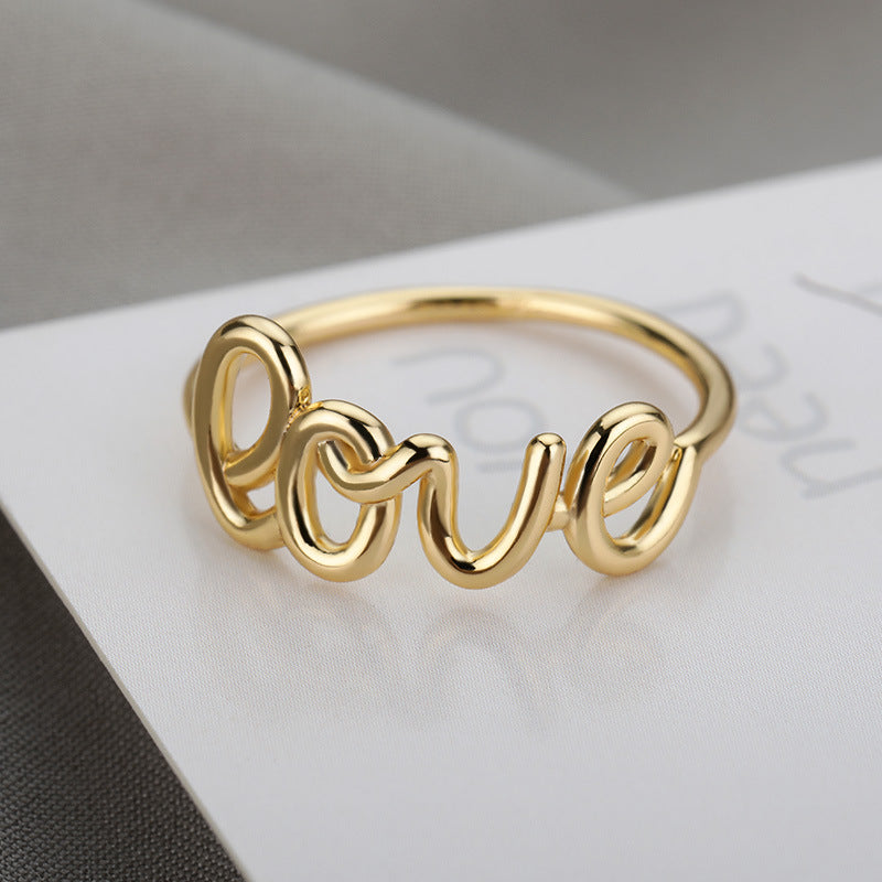 Korean Style LOVE Ring for Couples with Letters