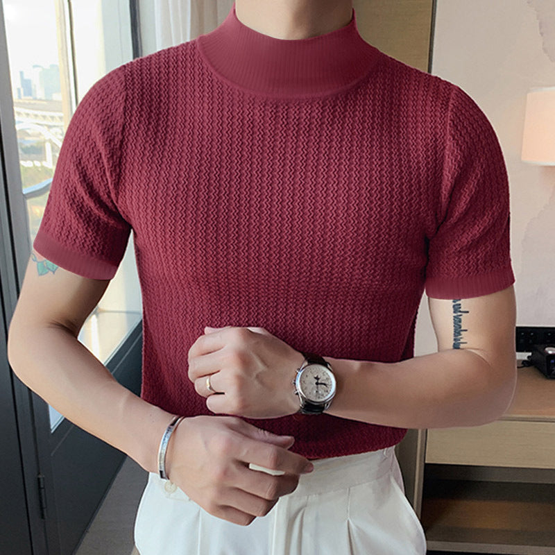 2023 Summer Men's Short Sleeve Knit T-Shirt