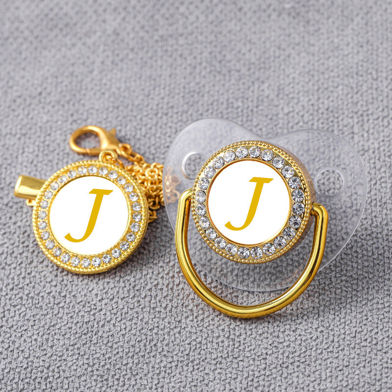 "Transparent Pacifier with 26 Letter Design for Babies"