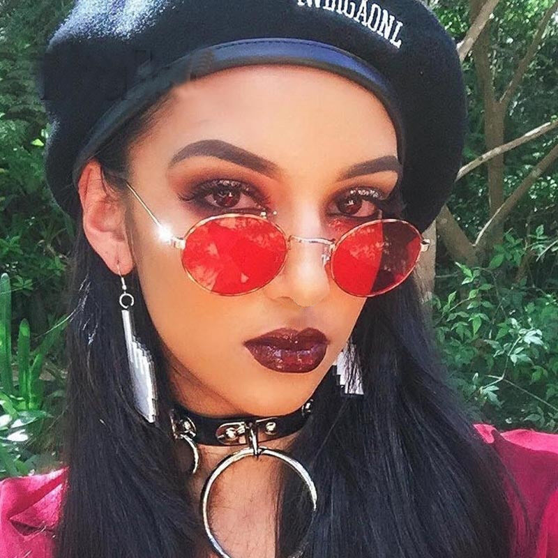 Retro Colorful Ocean Frame Metal Sunglasses for Fashion