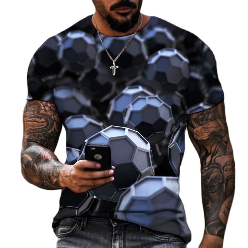 3D Hip Hop O-neck Short Sleeve T-Shirt for Men
