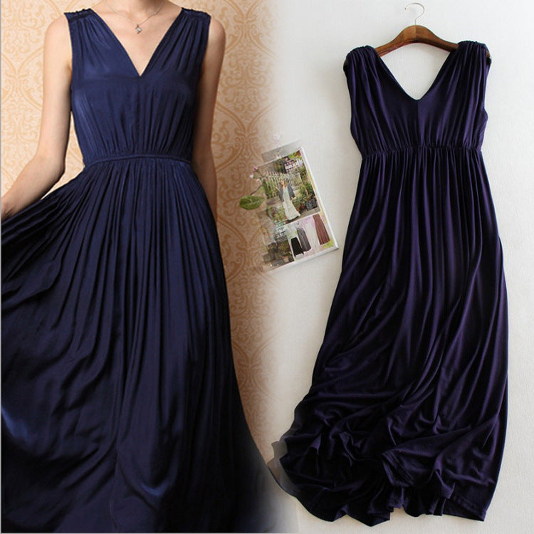 Summer Fashion Modal Loose Sleeveless Long Dress