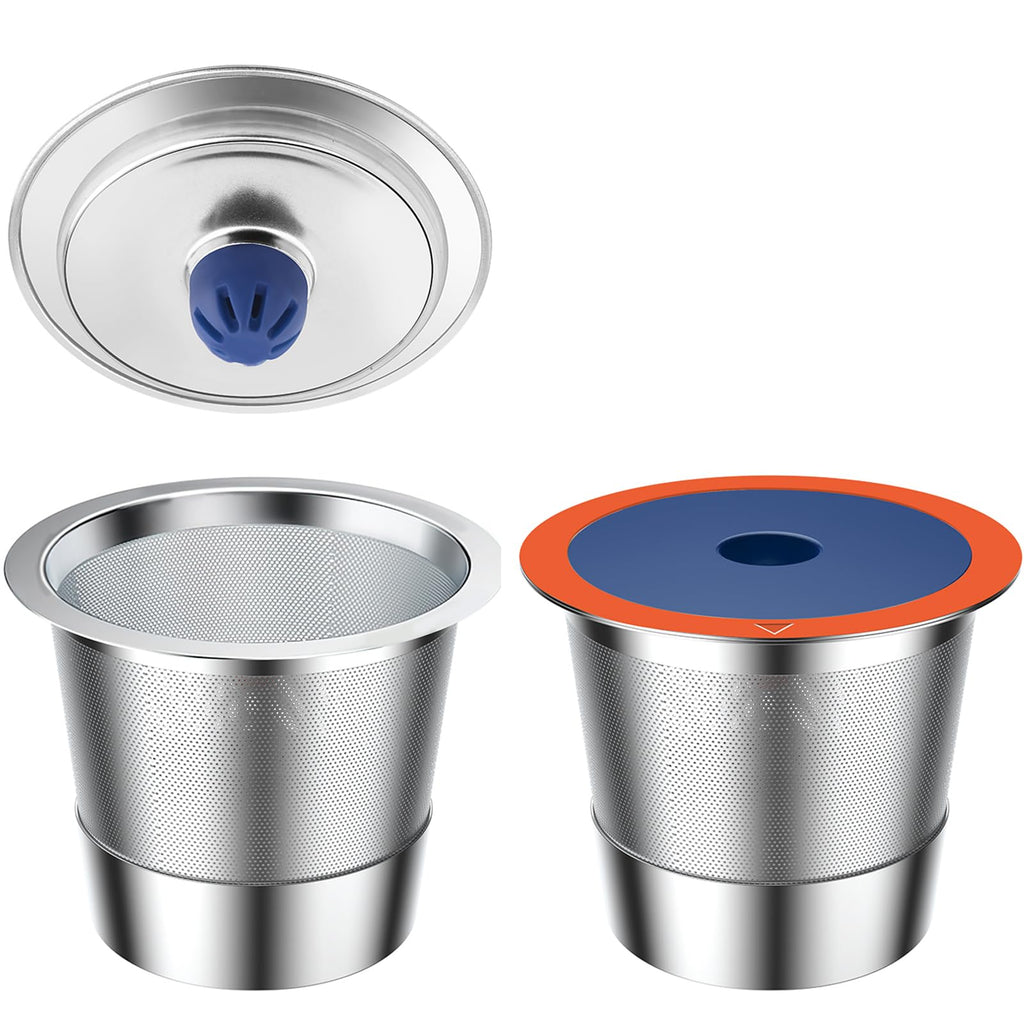 2 PACK Stainless Steel Reusable K Cups for Keuring 2.0 and 1.0 Reusable Coffee Pods for Coffee Maker Sturdy Refillable K CupReusable K Cups Coffee Pod FiltersPermanent coffee Filter