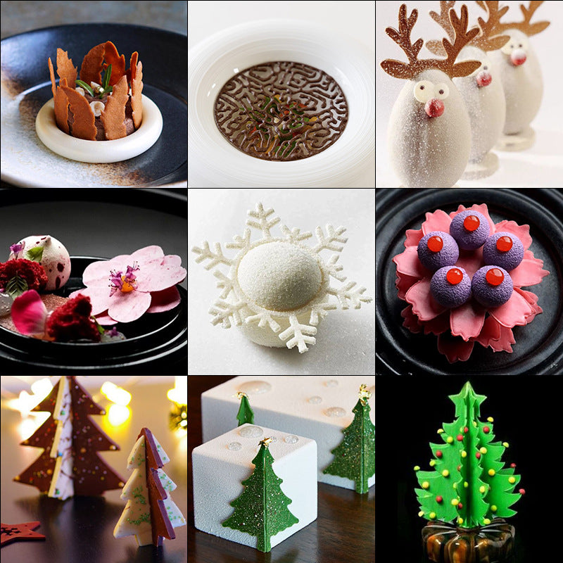 Christmas Snowflake Fondant Lace Mat & Silicone Molds