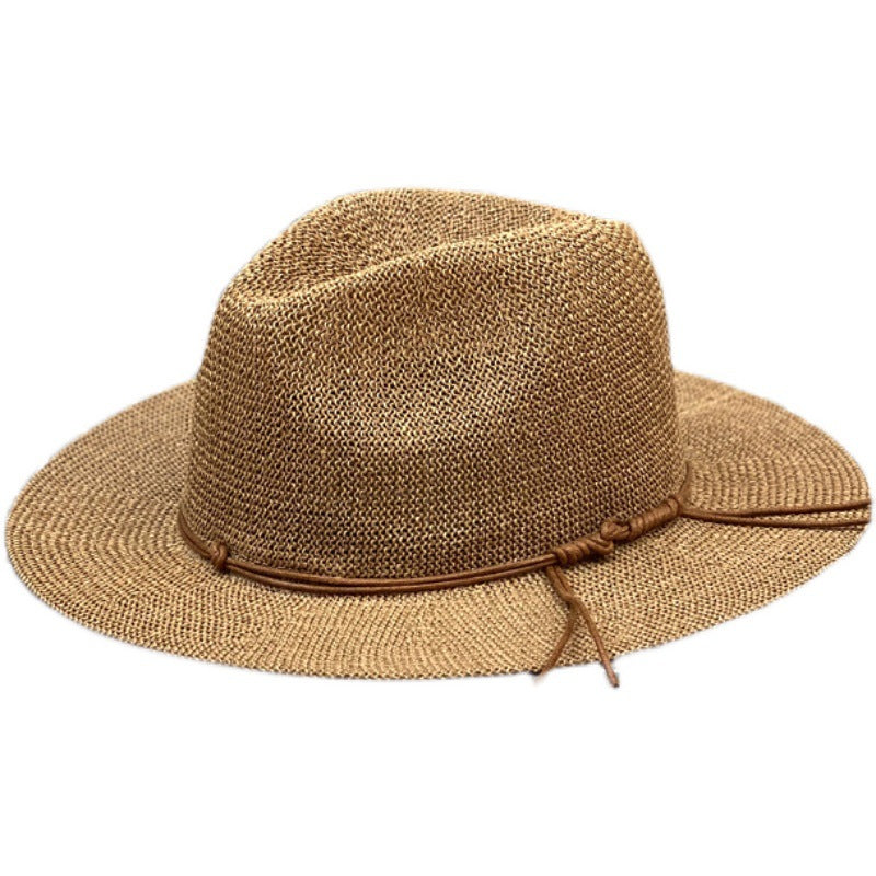 Summer Wide Brim Straw Hat for Beach and Sun Protection