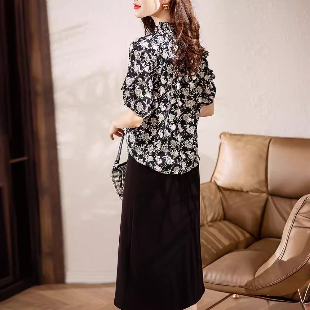 2024 Summer Floral Short Sleeve Loose Fit Top for Women