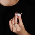 Jinao Hip Hop Cupid Arrow 3D Heart Ring for Couples