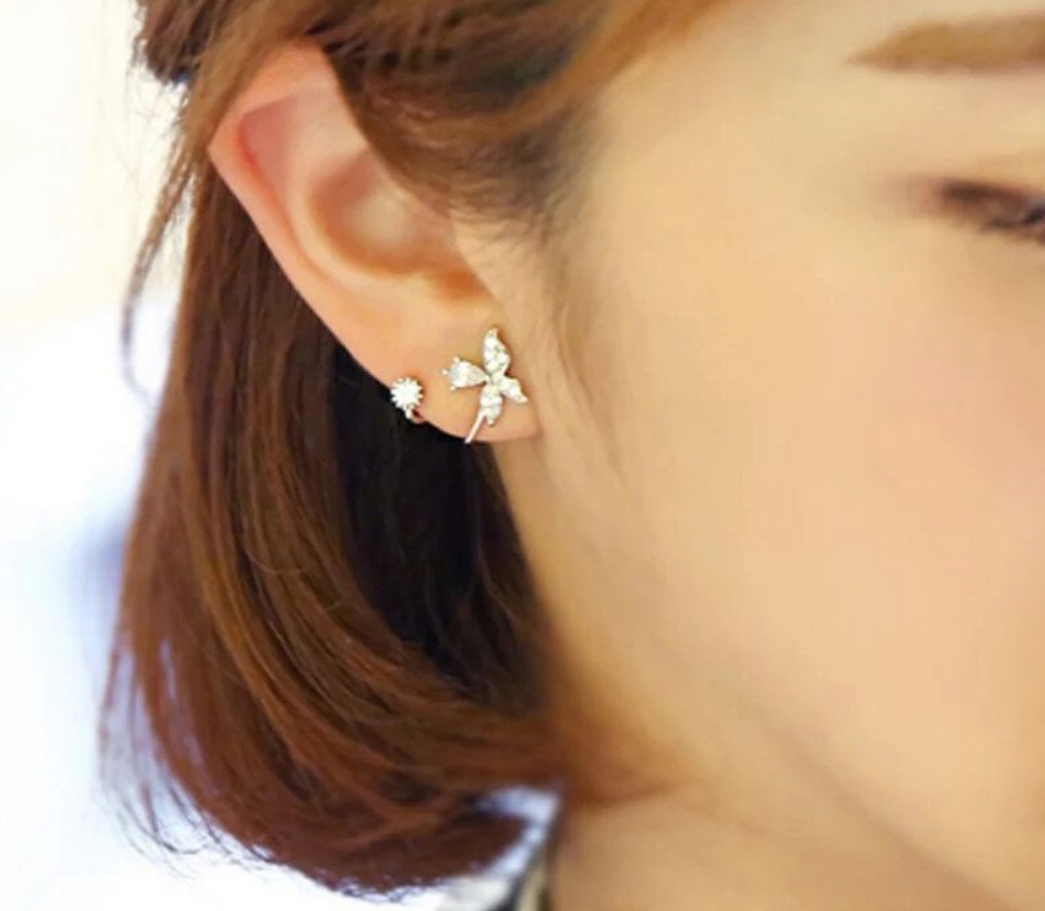 Diamond Butterfly Stud Earrings