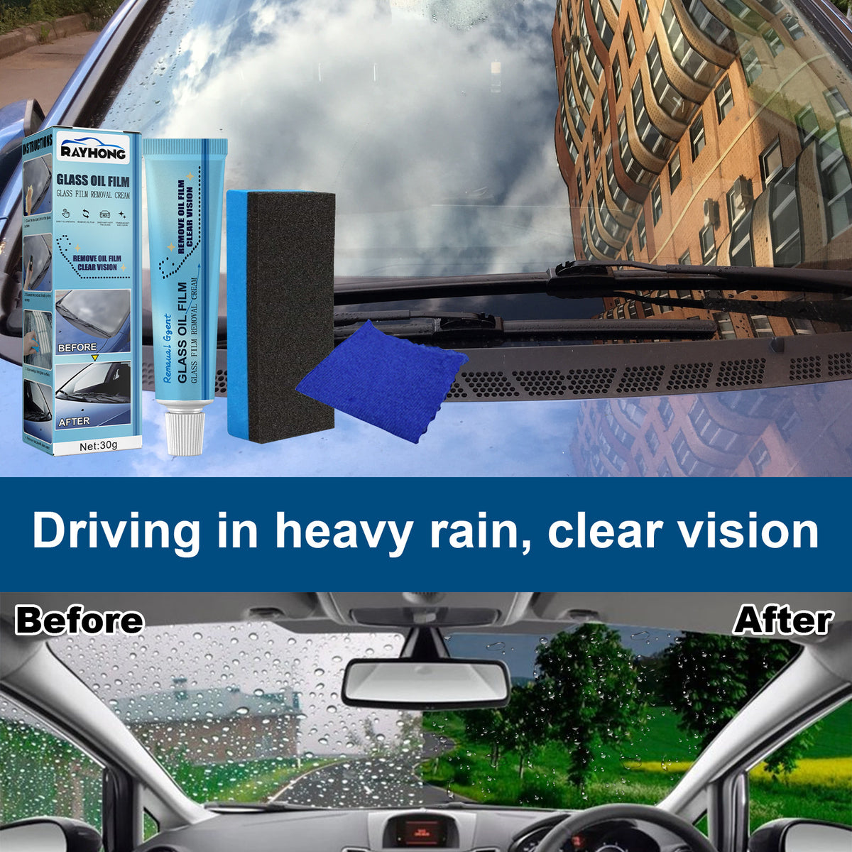 Rayhong Glass Oil Film Remover for Car Windows