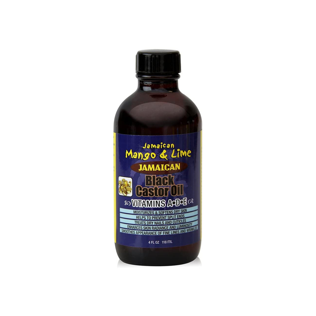 Jamaican Mango & Lime Vitamins ADE Black Castor oil fast absorbing nourishing natural oil moisturizes dry flaky scalp & softens skin relieves itching repair & prevent breakage vitamin a d & e 4 Fl Oz