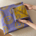 2-Sided Smile Pattern Combed Cotton Face Towel