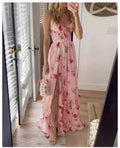 New Floral Strapless Maxi Dress for Beach Vacation
