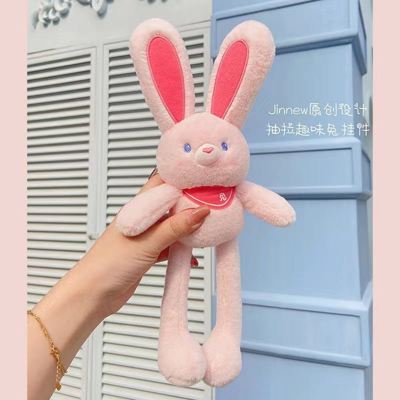 "Trendy Plush Rabbit Keychain Toy with Long Ears"