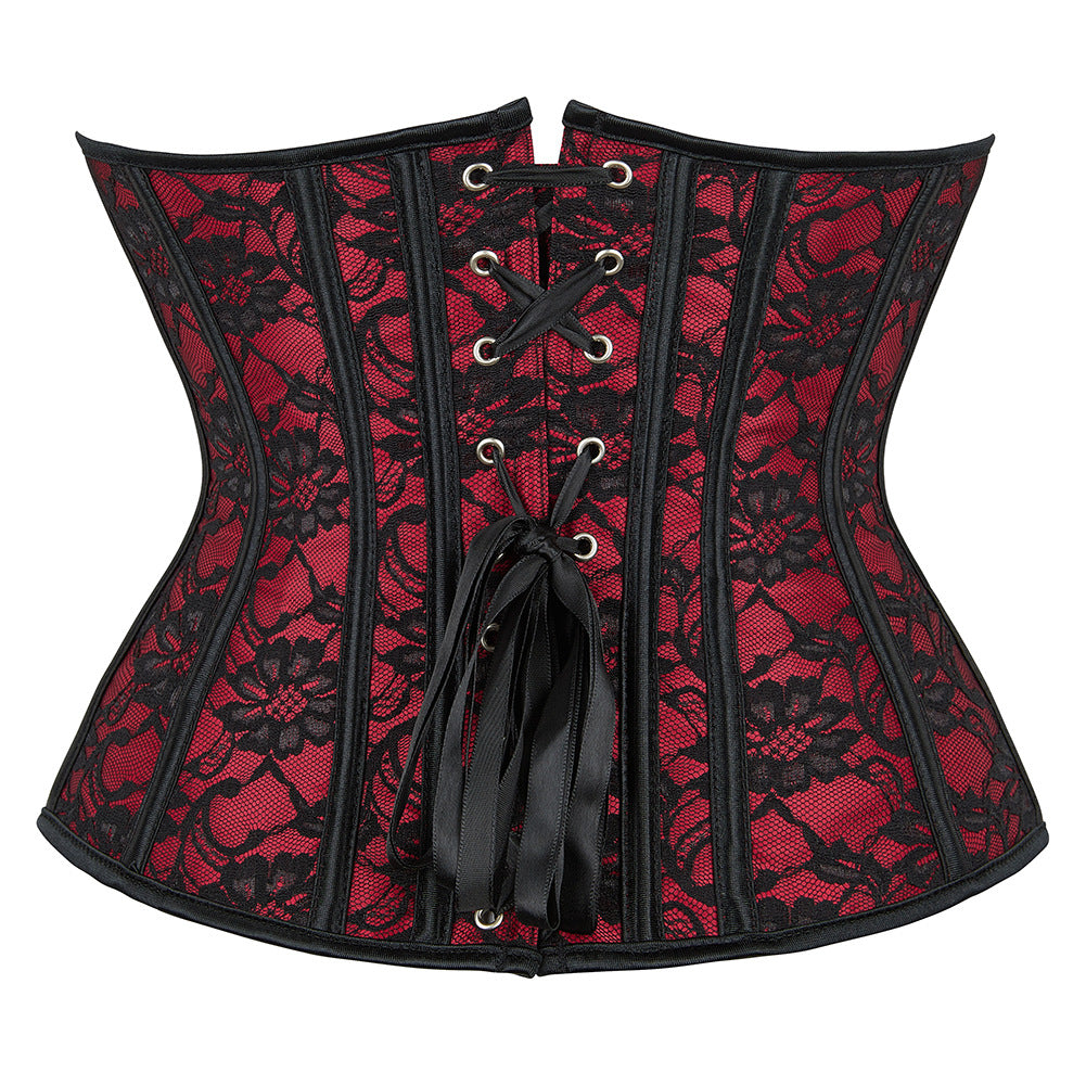 New Deep Red Short Waist Shaper Corset for Women