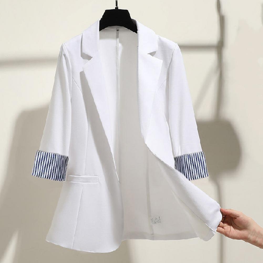 Trendy Korean Style Loose Outerwear Striped Coat