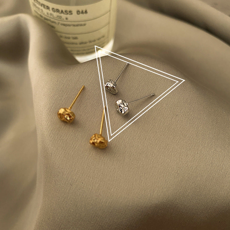 Irregular Foil Texture Ear Pins - Creative Women's Earrings