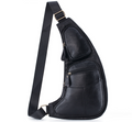 YI ANG Men's Genuine Leather Crossbody Chest Bag