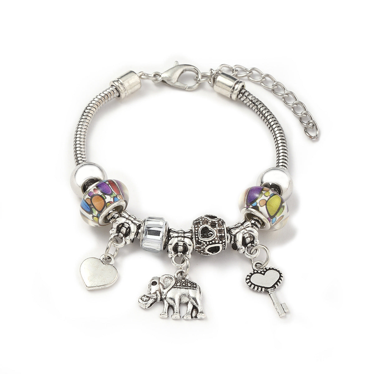 Fashionable DIY Bracelet with Alloy Beads and Glass Styles