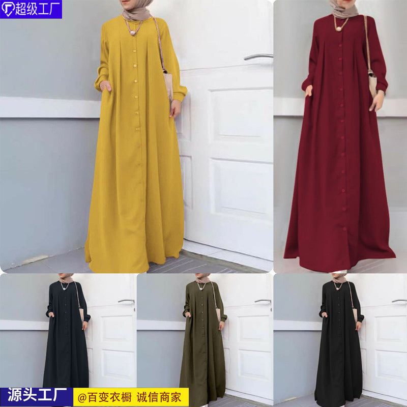 Wholesale Plus Size Women's Long Dress for Autumn