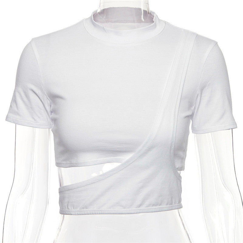 Summer Hollow Out Short Sleeve T-Shirt for Women