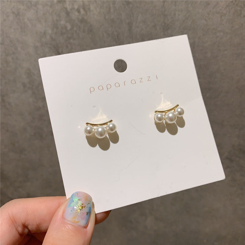925 Silver Pearl Stud Earrings for Women - Minimalist Style