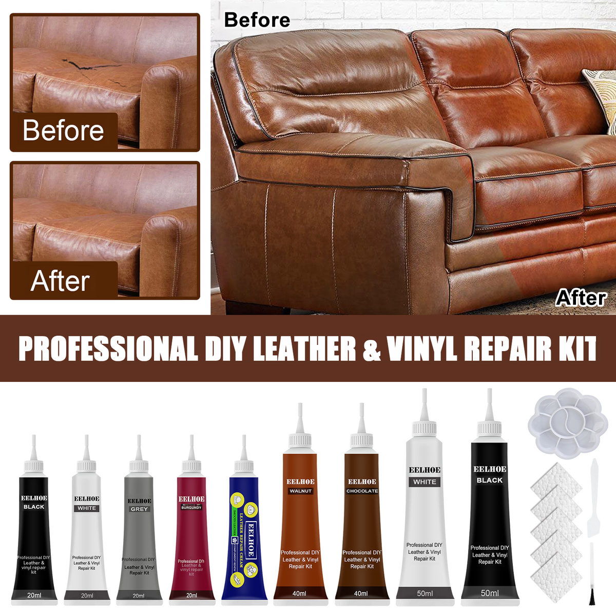 EELHOE Leather Color Restoration Cream for Bags & Shoes